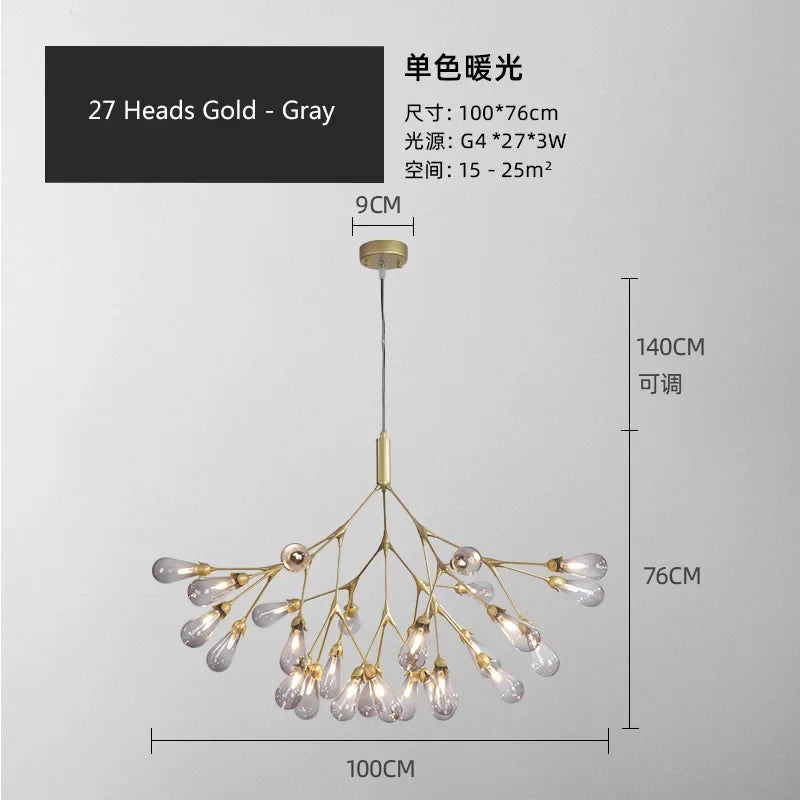 lustre luciole design post-moderne pour intérieur élégant et créatif