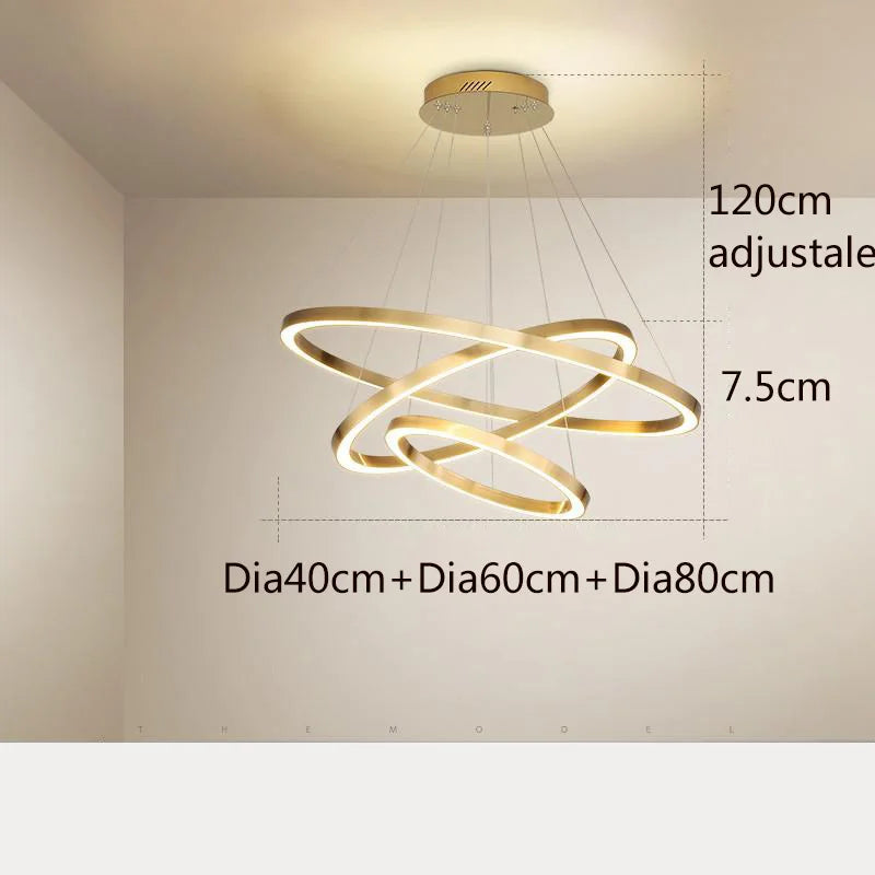 lustre simple style nordique moderne cercle rond décoration intérieure