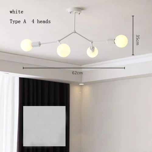 lustre moderne à plusieurs têtes pour intérieur créatif