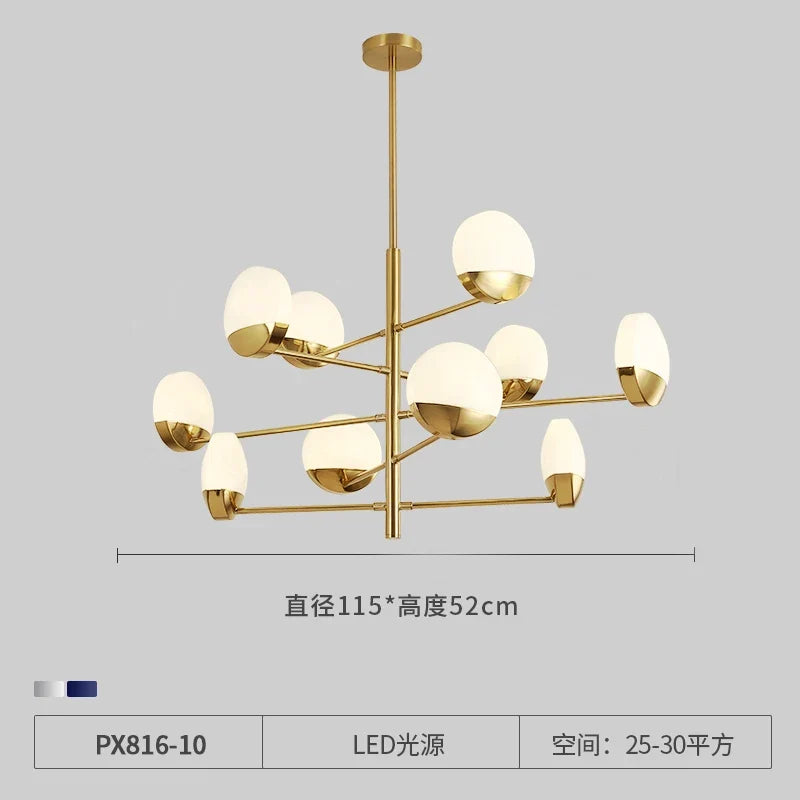 lustre moderne en verre à LED design créatif pour intérieur élégant