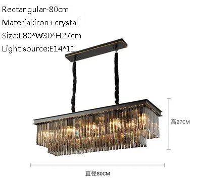lustre moderne en cristal pour restaurant et bar élégant