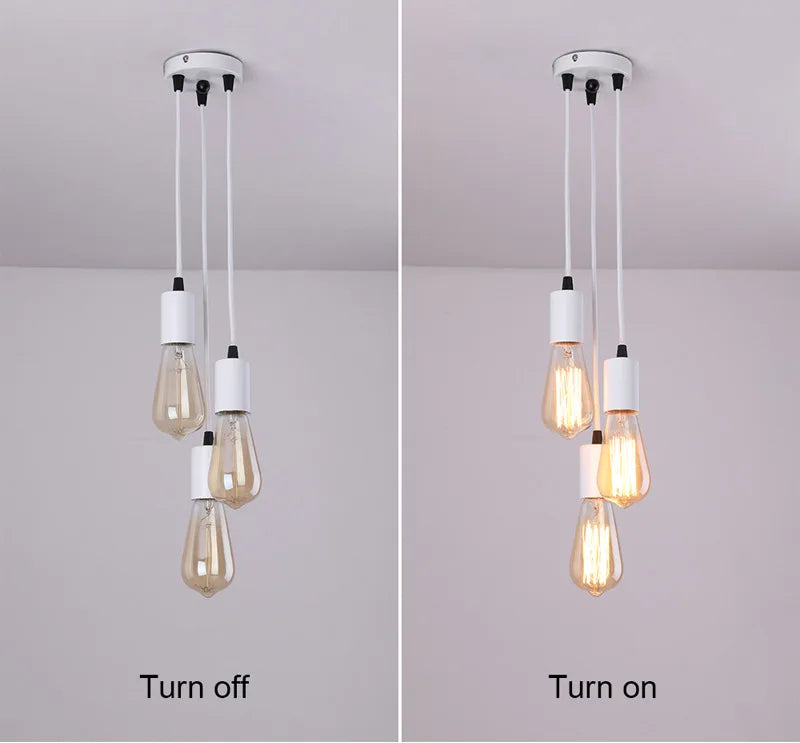 Support suspension LED araignée noir blanc argent