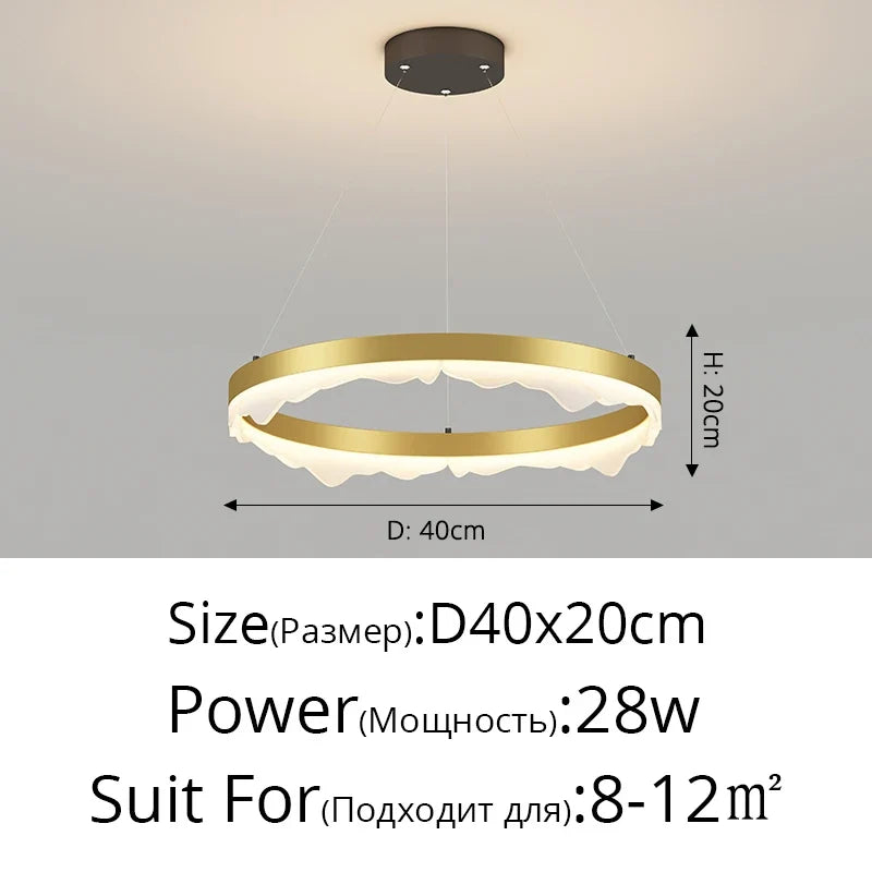 lustre rond créatif de luxe moderne pour décoration maison