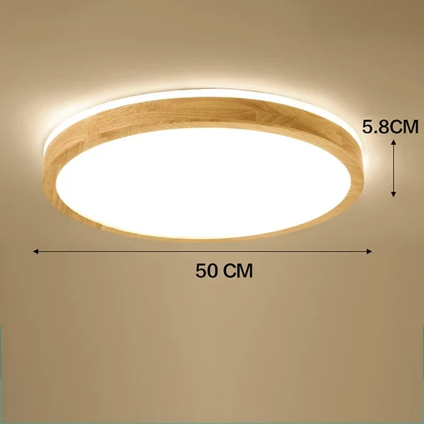 plafonnier led ultra-fin japonais bois massif design moderne 2021