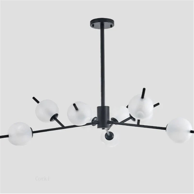 lustre en verre moderne style nordique pour décoration intérieure