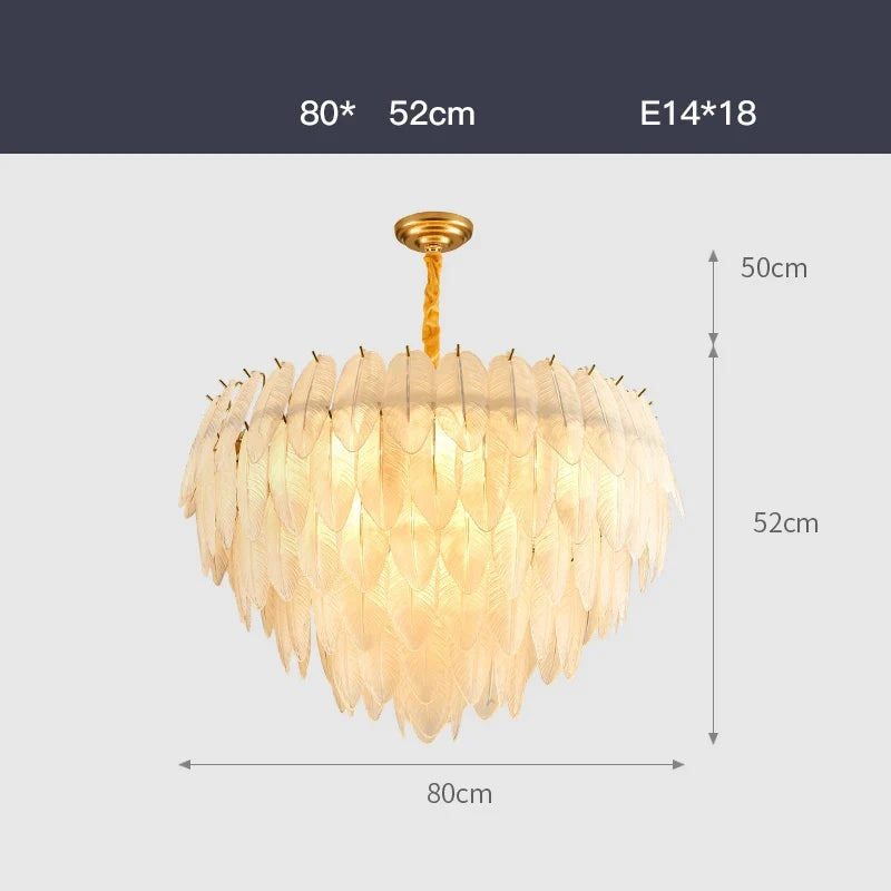 LED moderne verre blanc plume d'oie or argent Lustre éclairage Lustre lampes suspendues Suspension Luminaire Lampen pour Foyer
