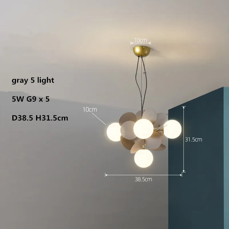 lustre led globe en verre acrylique coloré pour enfants