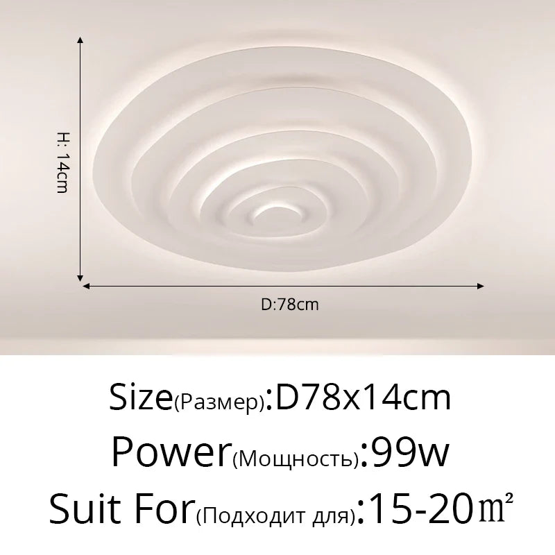 Anneaux annuels modernes LED lustre intérieur salon ondulation forme meubles de maison décoration fer blanc corps couleur lampe éclairage