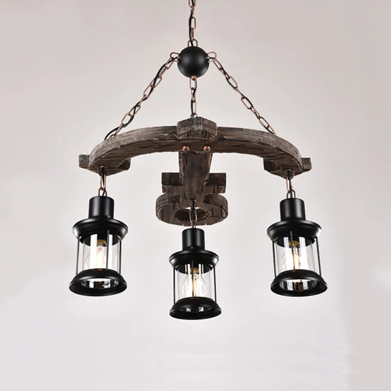 lustre ancre en bois style rétro pour café et restaurant
