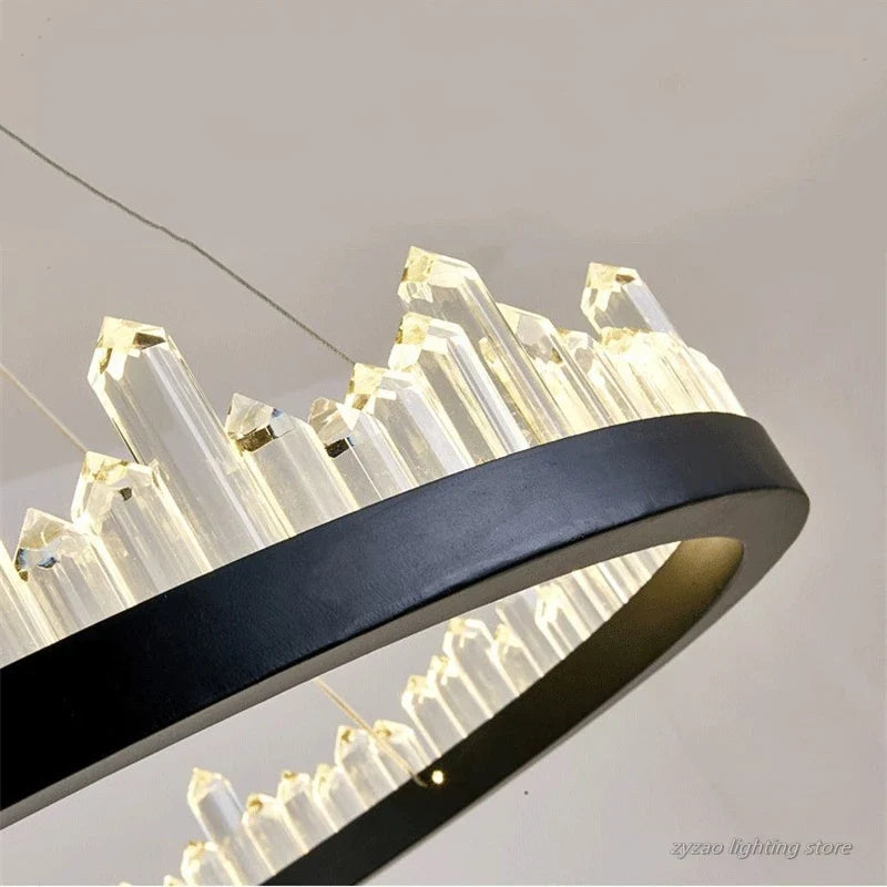 suspension en cristal moderne pour décoration intérieure élégante