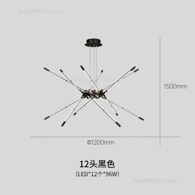 lustre moderne simple en cuivre de luxe suspendu
