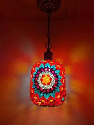 suspension LED en mosaïque turque style bohémien rétro vintage