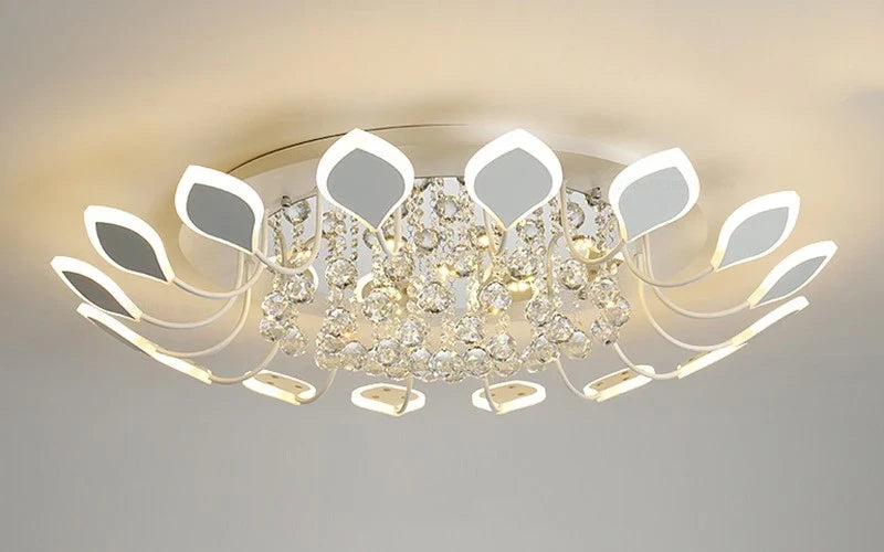 plafonniers modernes en cristal clair avec éclairage led terrestre