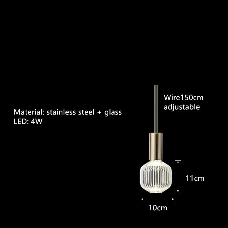 suspension postmoderne en verre transparent pour espaces modernes