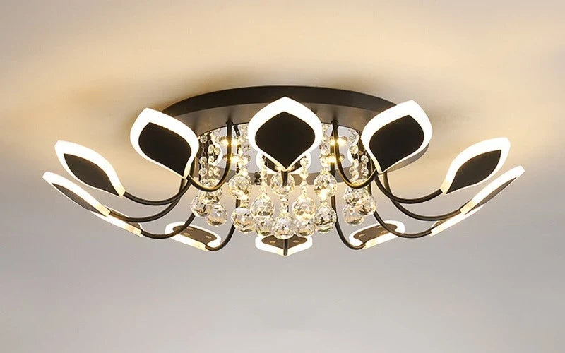 plafonniers modernes en cristal clair avec éclairage led terrestre