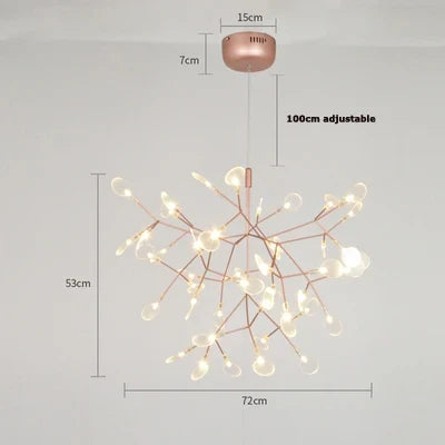 suspension led art déco en acier inoxydable et acrylique