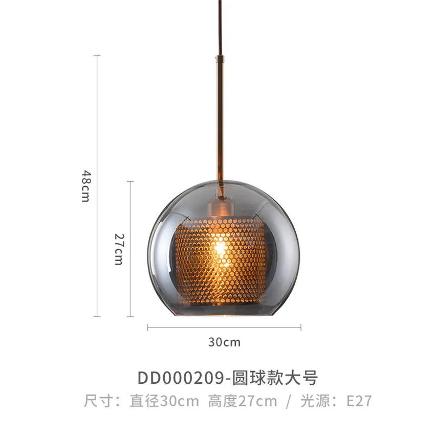 suspension moderne en verre pour décoration intérieure élégante