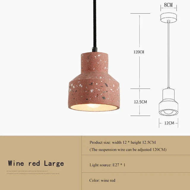 suspension moderne en terrazzo design nordique plusieurs couleurs led