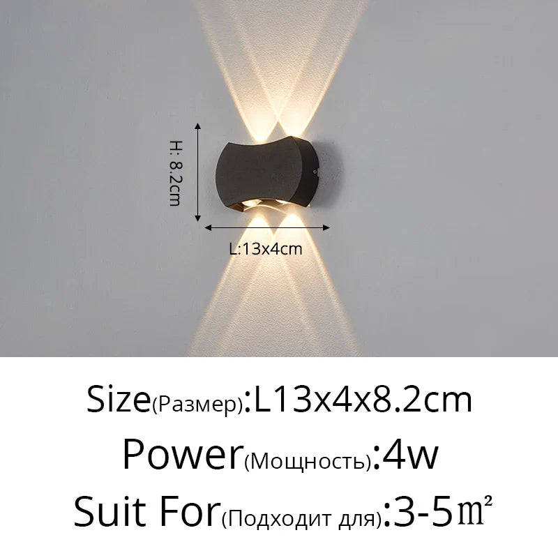 applique murale led moderne imperméable pour extérieur minimaliste