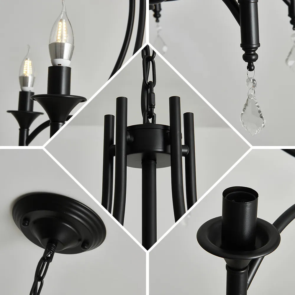 Lustre en Fer Forgé avec Bougies