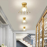 plafonnier doré de luxe couronne montage en surface