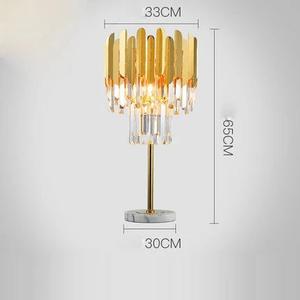 lampe LED post-moderne en acier inoxydable cristal marbre doré