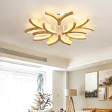 plafonnier led nordique en bois massif simple moderne