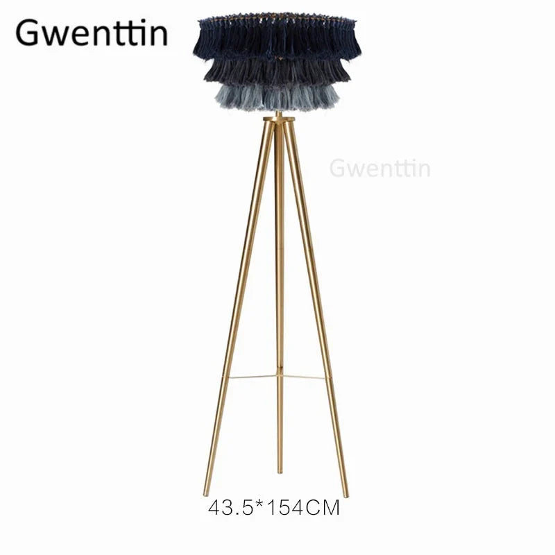 lampadaire créatif en fil de soie avec trépied nordique décoratif