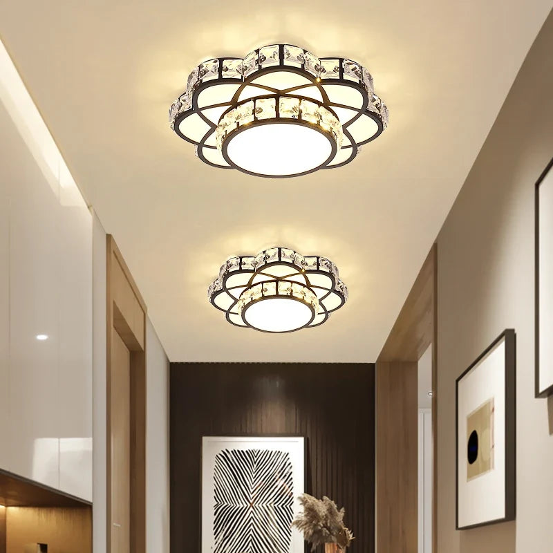 plafonnier en cristal led lustre de luxe fleurs éclairage décoratif