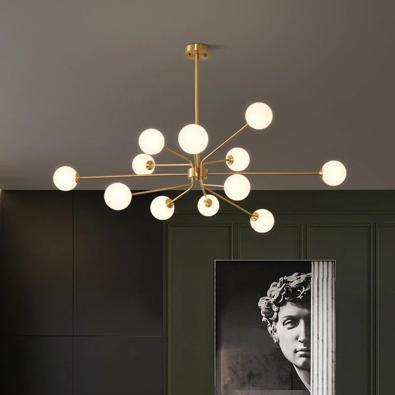 lustre nordique en fer forgé style spoutnik moderne