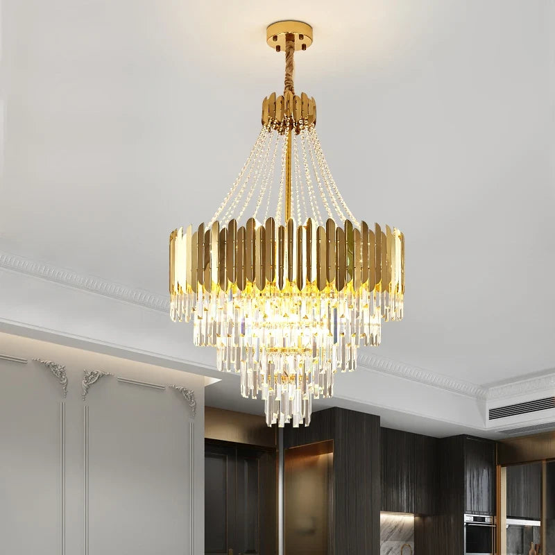 suspension moderne en cristal pour espaces contemporains élégants