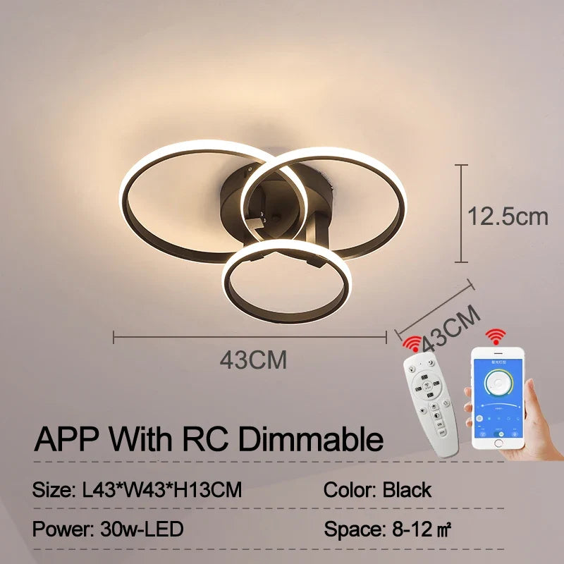 Plafonnier anneaux à LED