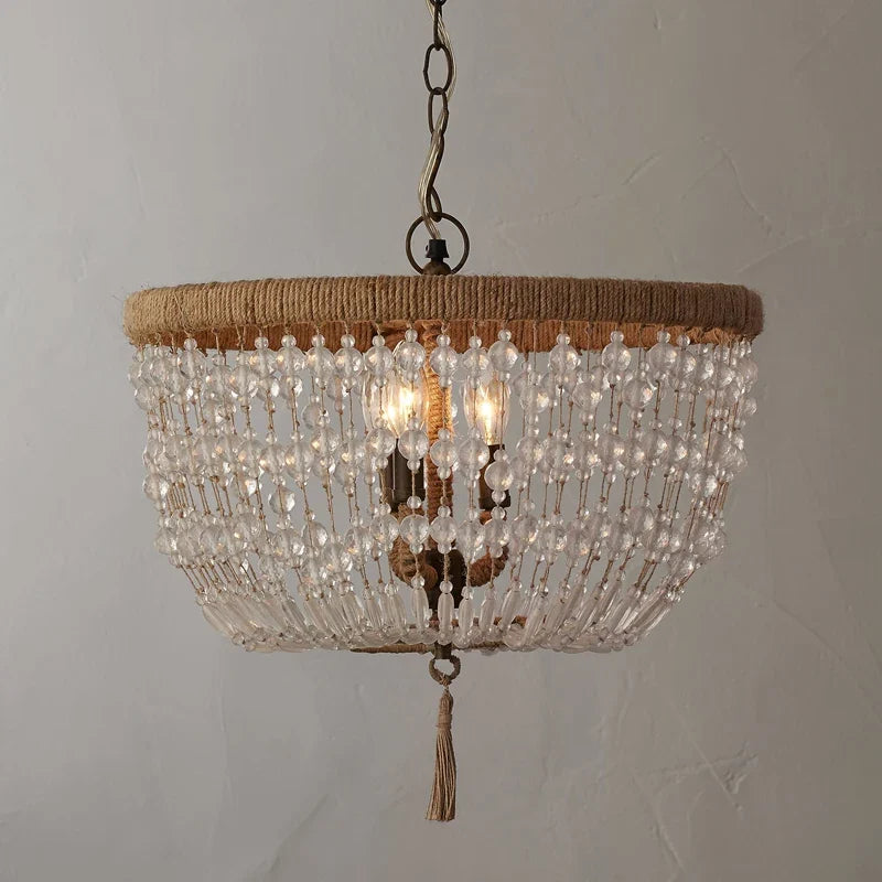 suspension vintage en cristal style industriel pour intérieur élégant