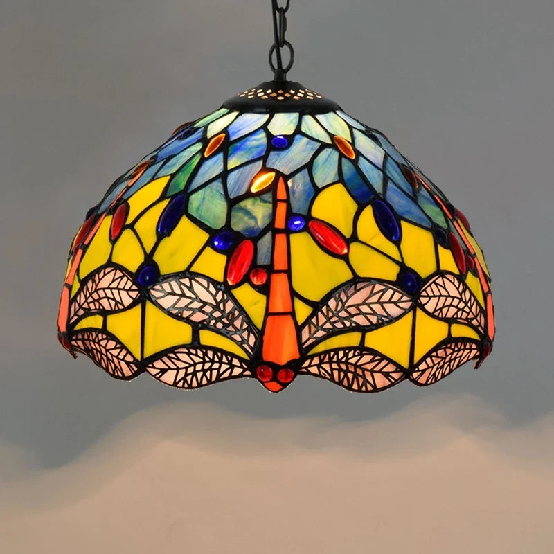 Bohême rétro européen coloré Tiffany verre lustre lustre Bar Restaurant créatif Rural porche méditerranéen lustre