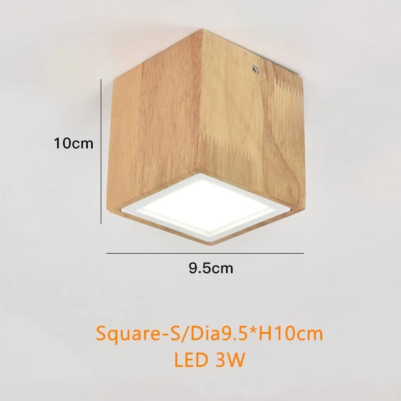 Spot Led rond en bois au design nordique