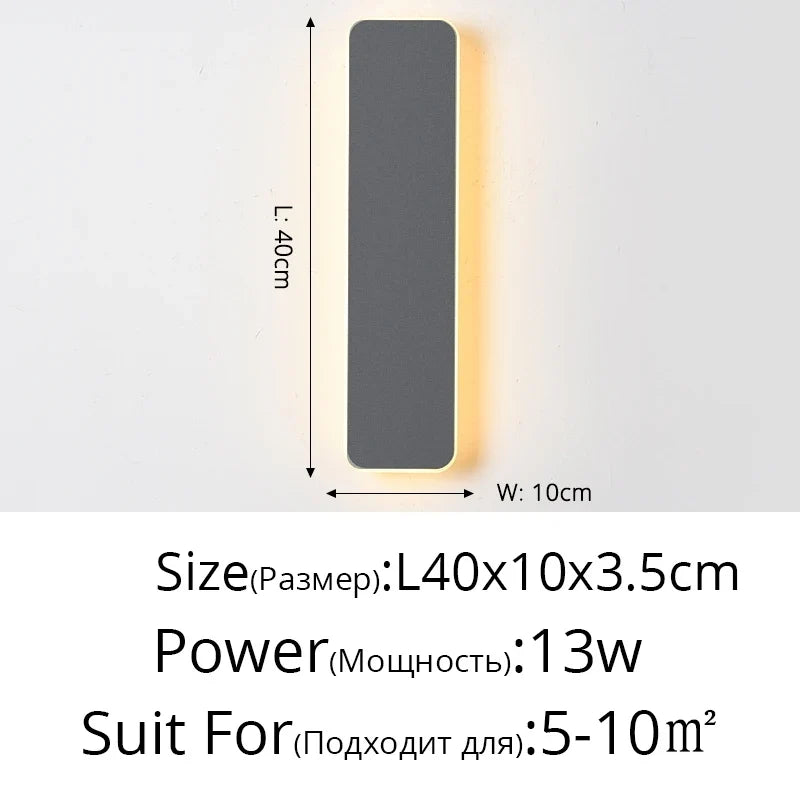 Applique murale LED lampe avec interrupteur tactile chambre chevet intérieur escalier luminaire carré et rectangle lumière 10W 12W 13W wandlamp