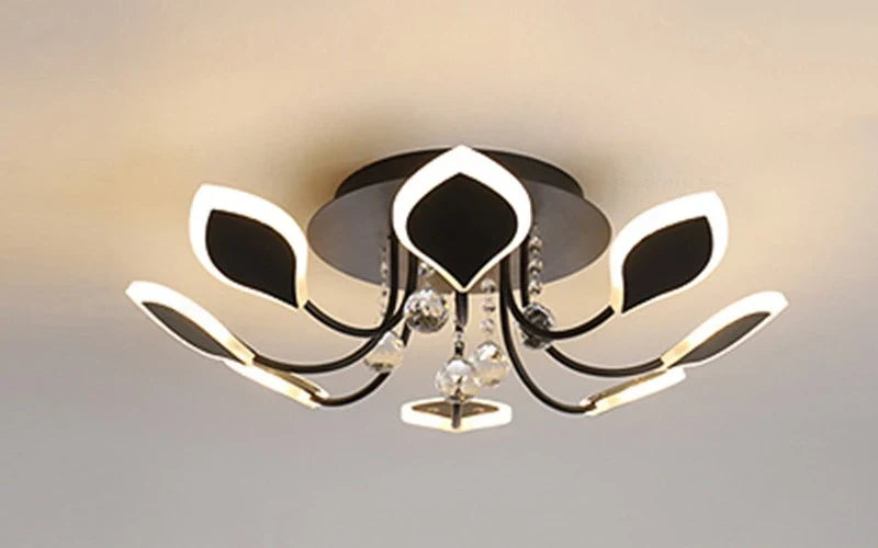 plafonniers modernes en cristal clair avec éclairage led terrestre