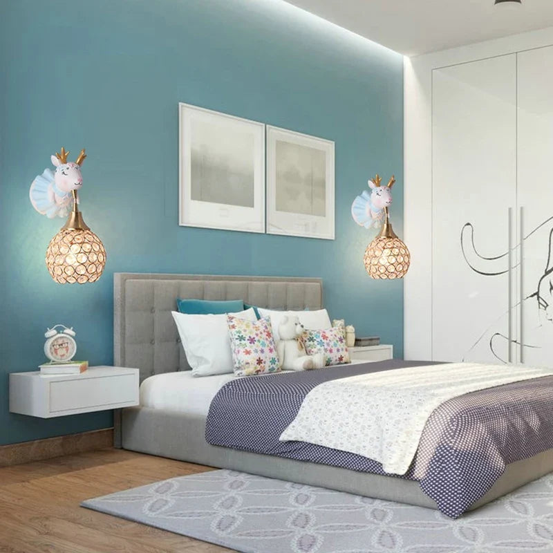 applique murale design animal éléphant et cerf pour enfants