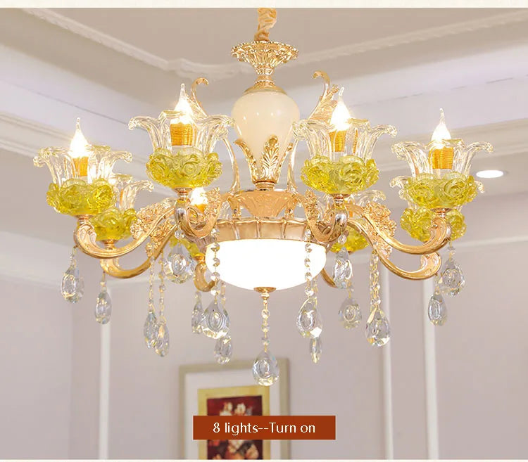 lustre en cristal européen éclairage de luxe pour décoration intérieur