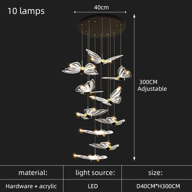 lustre moderne design papillon pour intérieur élégant et chaleureux