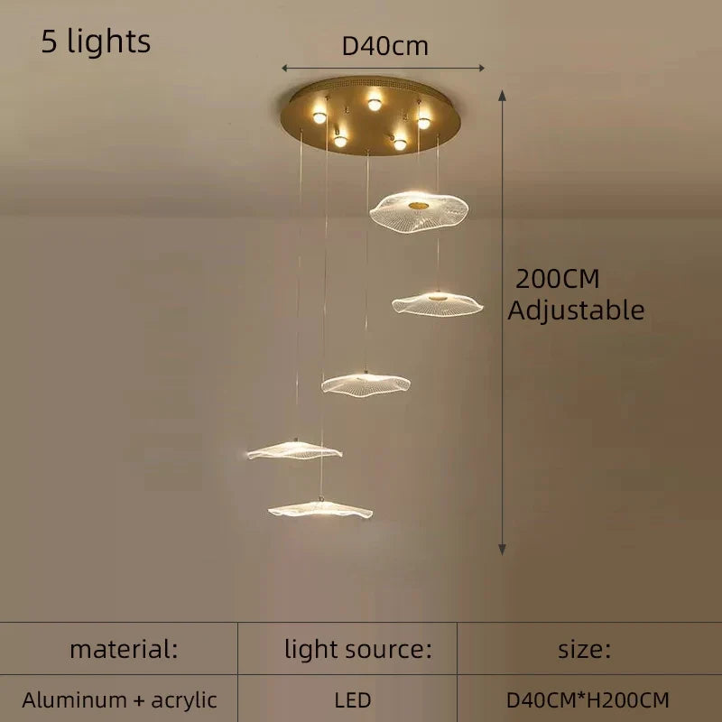 lustre nordique en acrylique design créatif pour espaces élégants