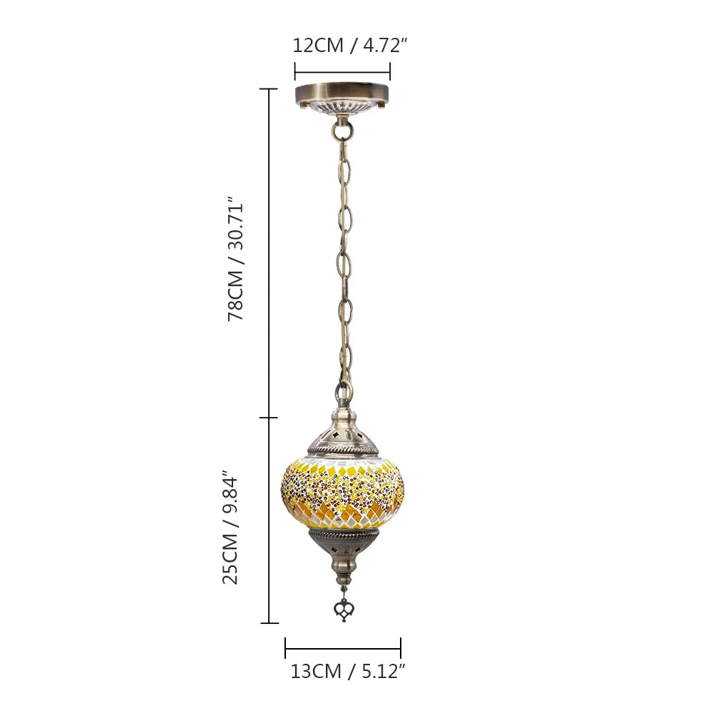 suspension turque en verre mosaïque artisanale décoration méditerranéenne