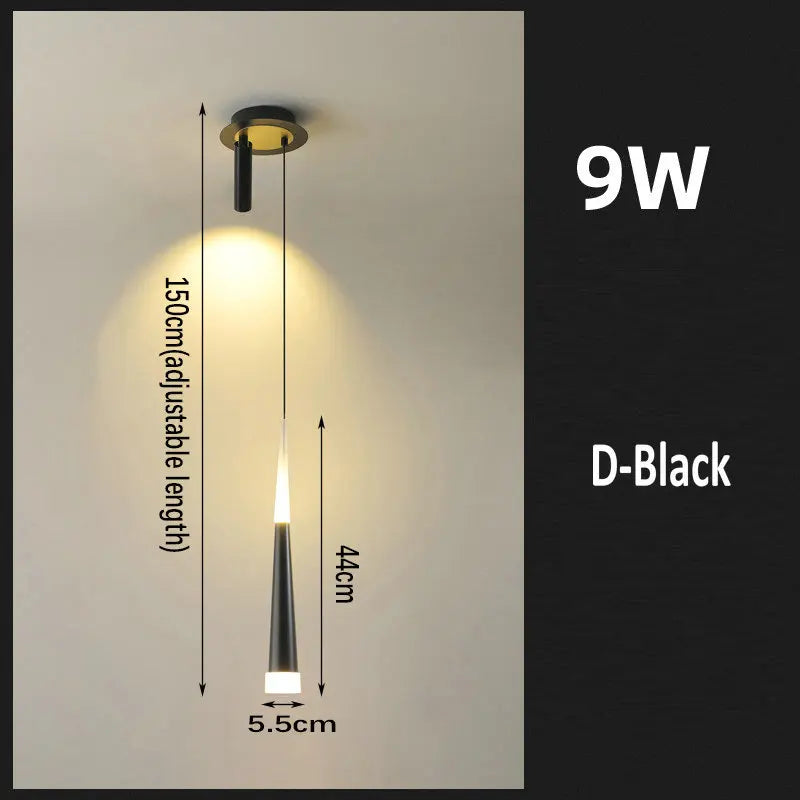 suspension led au design moderne avec long câble