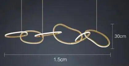 suspension moderne en acier inoxydable doré pour décoration artistique