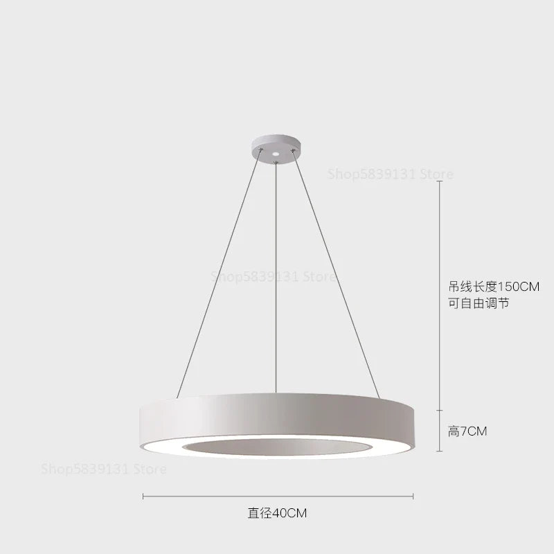 suspension lumière led en métal minimaliste suspendue