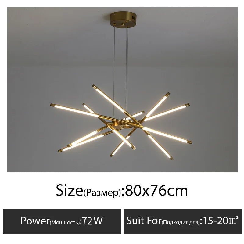 Light luxury style Nordic restaurant chandelier, simple modern atmosphere creative living room bedroom lighting net red led lamp