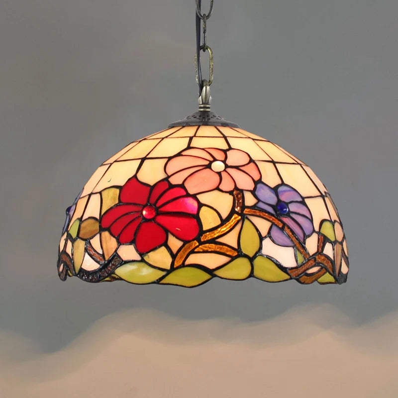 Bohême rétro européen coloré Tiffany verre lustre lustre Bar Restaurant créatif Rural porche méditerranéen lustre