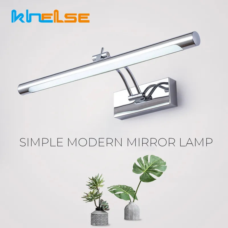 Applique murale led moderne étanche miroir cosmétique acier inox