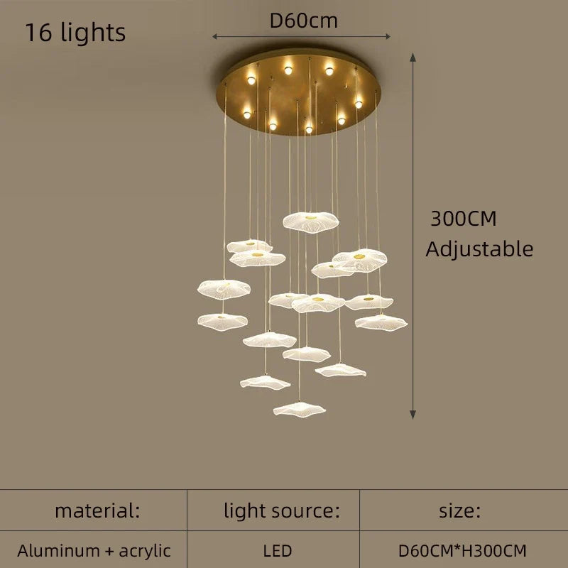 lustre nordique en acrylique design créatif pour espaces élégants