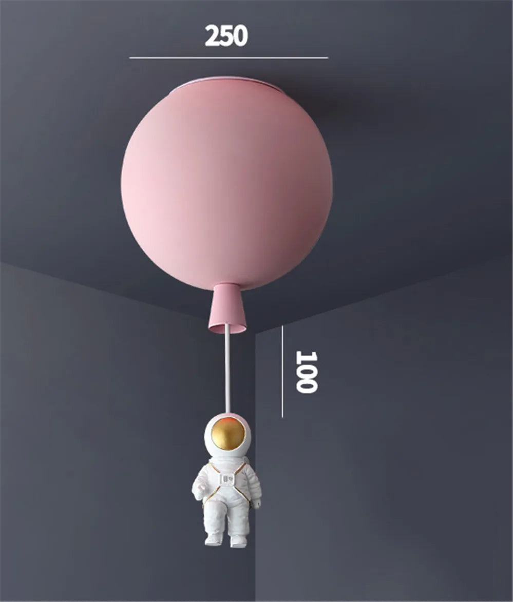 plafonnier led nordique avec astronaute et ballons pour enfants